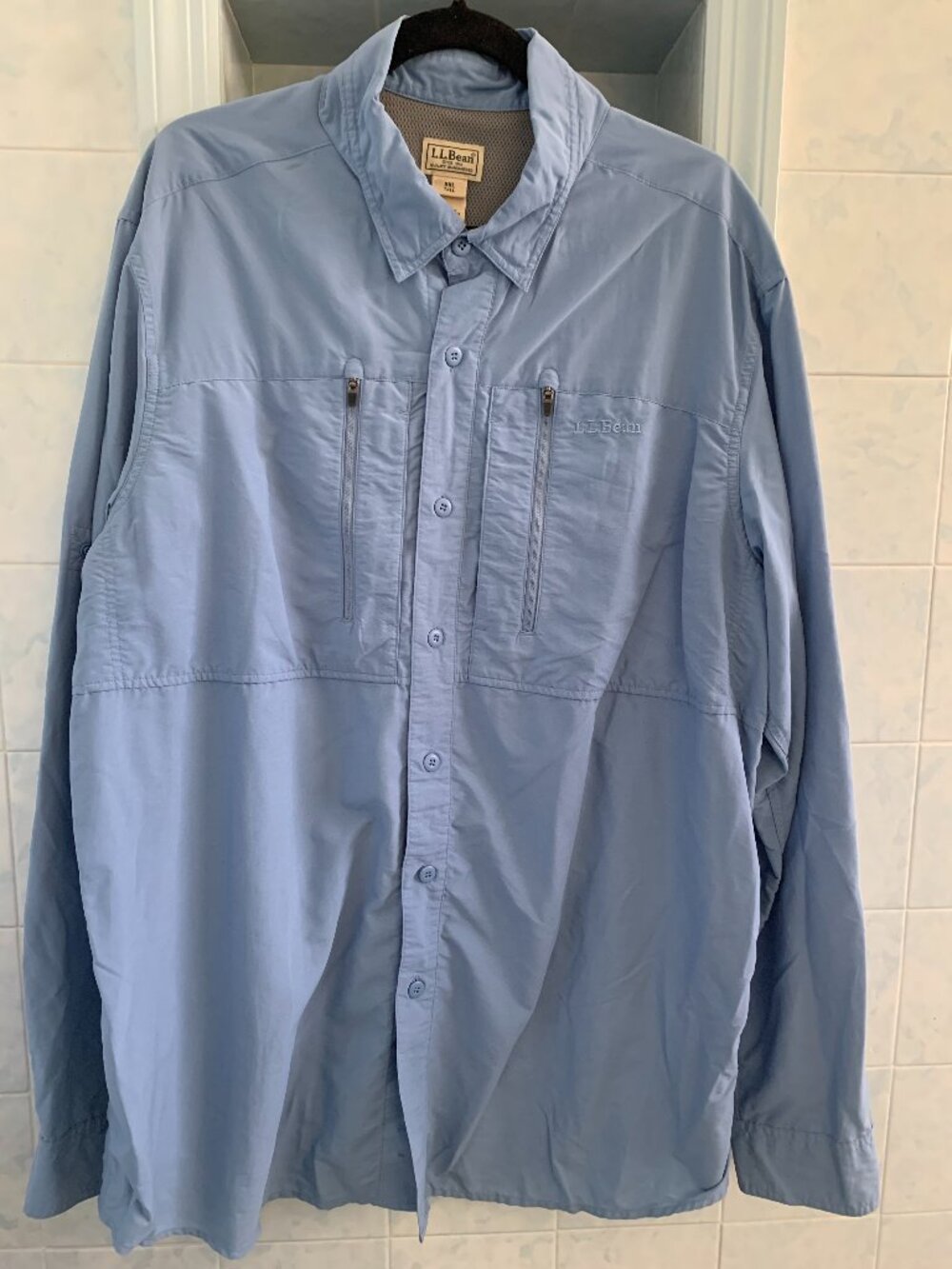 LLBean Tropicwear XXL Blue UPF SunBlocking Sporting Work Fishing Shirt